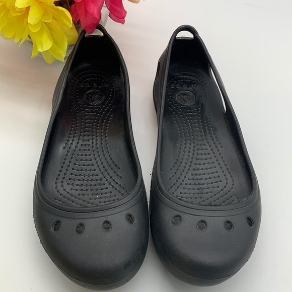 CROCS Sienna Black Sling Back Sandal Sz 7  CR0171B - Picture 1 of 6